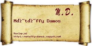 Mátéffy Damos névjegykártya